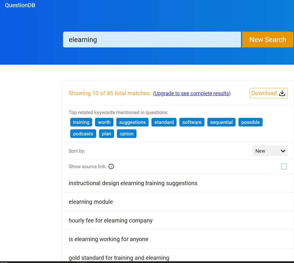 elearning QuestionDB